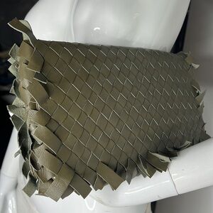 Roberta Freymann Leather Woven Clutch Bag